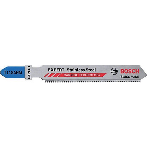 Sägeblatt aus Edelstahl, mit Aufschrift EXPERT, Bosch-Logo und Carbide Technology.