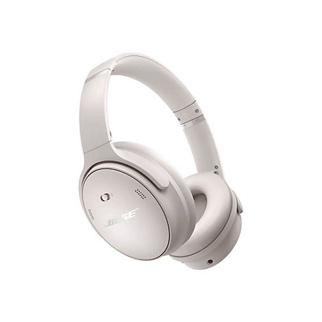 Cremeweißer Bose-Over-Ear-Kopfhörer vor weißem Hintergrund.