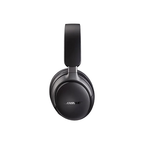Schwarze Bose Over-Ear-Kopfhörer vor weißem Hintergrund.