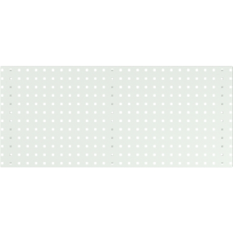 Rechteckige helle Platte mit vielen kleinen Löchern. Sie ist rechteckig und weist an allen Seiten einen schmalen Rand auf.