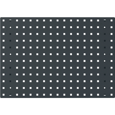 Graue Platte mit regelmäßigen Quadrat- und Lochmustern.