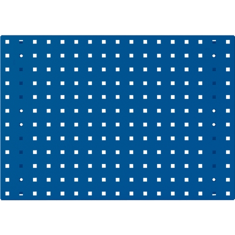 Blauer Hintergrund mit quadratischen und runden Löchern.