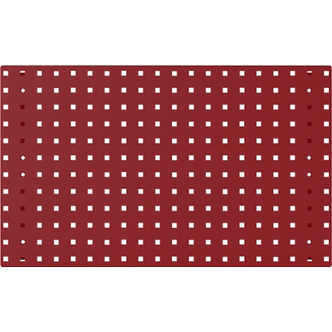 Burgunderfarbener Hintergrund mit regelmäßig angeordneten, weißen Quadraten und Punkten.