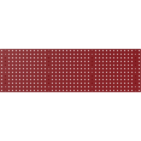 Rechteckige Tafel in Burgunderrot mit regelmäßig angeordneten, weißen Punkten.