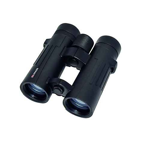 Schwarzes Braun Fernglas vor weißem Hintergrund mit Fokusrad.