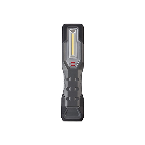 Schwarze, längliche LED-Arbeitsleuchte mit Brennenstuhl-Logo und einem zentralen, leuchtenden Lichtstreifen.