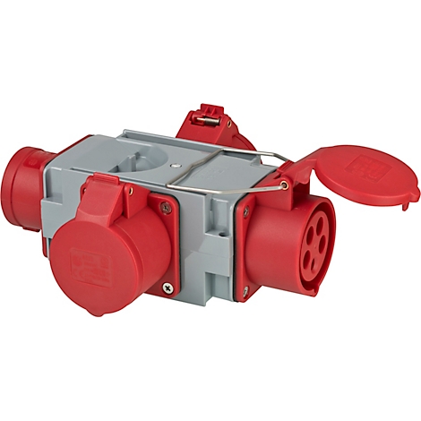 Rond rood bord met witte wolk en regendruppels, met witte IP44 eronder.