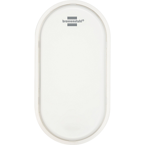Ovale witte LED plafondlamp met het logo "brennenstuhl".