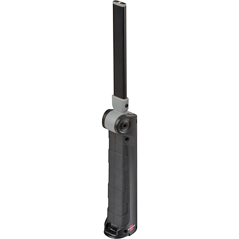 Rond rood symbool met een witte USB-stekker, bliksemschicht en de tekst 'USB RECHARGEABLE'.