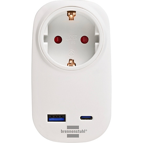 Rotes Kreissymbol mit weißem USB-Charger-Schriftzug und USB-Stecker Symbol.