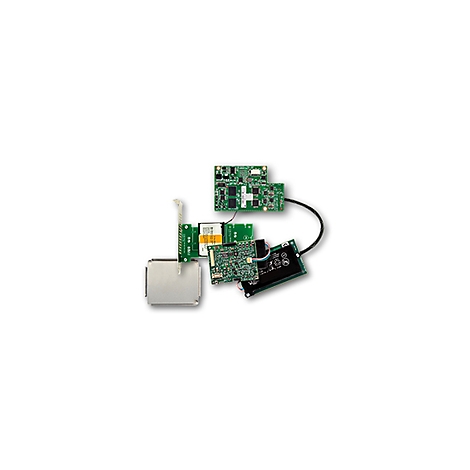 Mehrere grüne Leiterplatten mit elektronischen Komponenten. Dazu ein Akku und ein silbernes Gehäuse.