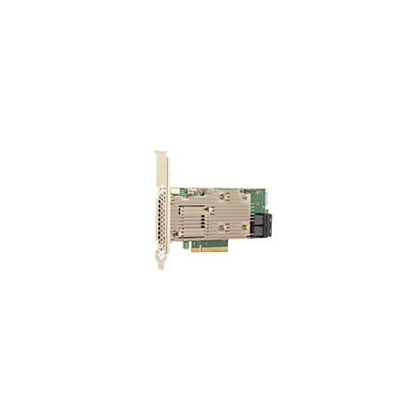 Eine grüne PCIe-Netzwerkkarte mit silbernem Kühlkörper und zwei schwarzen SFP-Anschlüssen.