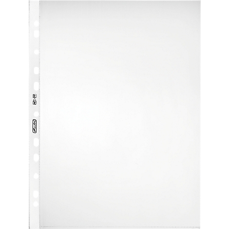 Clear, transparent clear pocket with perforation for archiving.