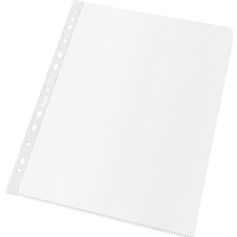 Transparante insteekhoes met perforatie aan de linkerkant. De hoes is leeg.