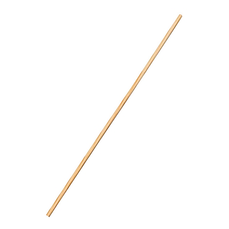 A single, long wooden pole, diagonally in front of a white background.