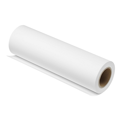 Eine weiße Papierrolle auf weißem Hintergrund mit braunem Pappkern.