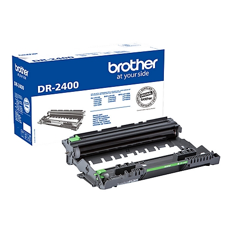 Ein Bild eines Brother DR-2400 Trommeleinheit-Kits, das vor einem weißen Hintergrund abgebildet ist.
