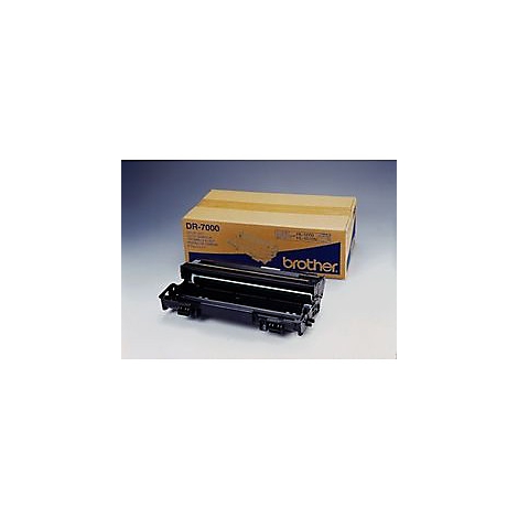 Ein schwarzer Brother DR-7000 Trommel-Drucker mit einer braunen Box im Hintergrund.