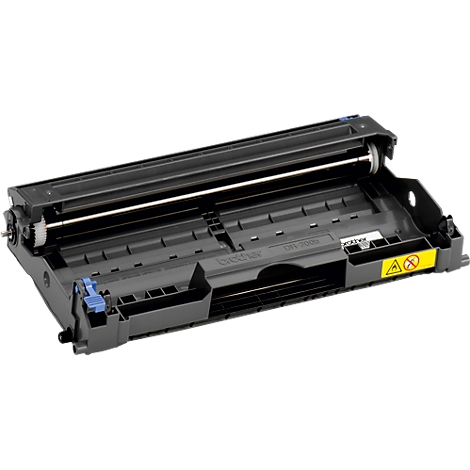 Black Brother drum unit, partially open, showing technical details and warning symbols.