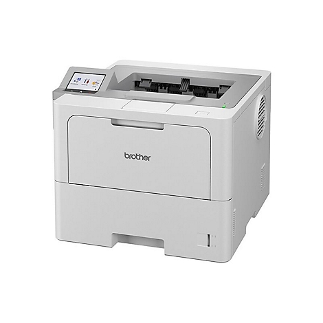 Weißer Drucker mit Touchscreen und „brother“-Schriftzug. Oberhalb eine Papierausgabe.