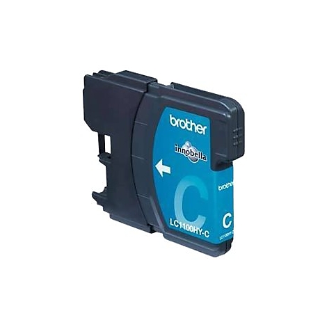 Blaue Brother LC1100HY-C Tintenpatrone vor weißem Hintergrund.