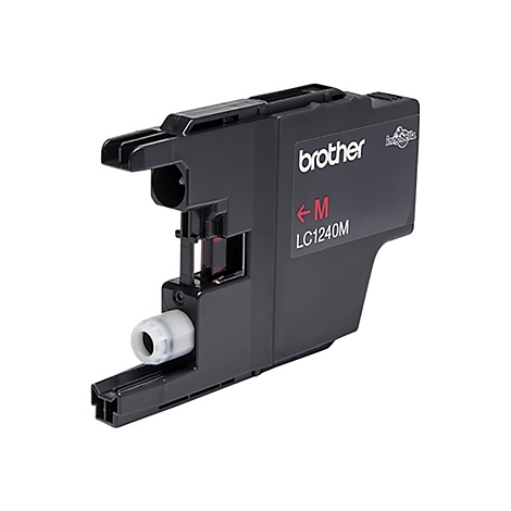 Schwarze Tintenpatrone mit „Brother“-Logo und Aufschrift LC1240M.