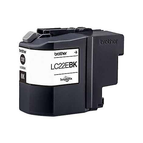 Schwarze Tintenpatrone von Brother mit der Aufschrift LC22EBK und InnoBella.
