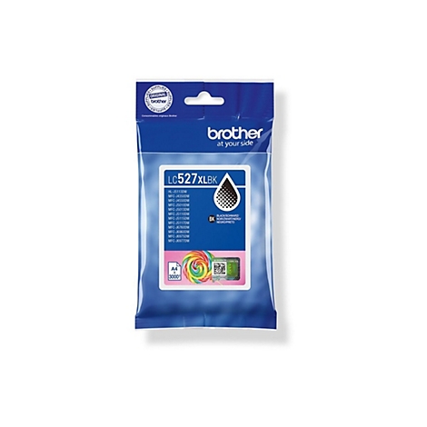 Blaue Brother LC527XLBK Tintenpatronenverpackung mit Logo und Modellbezeichnung.