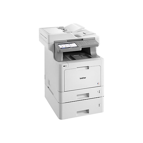 Weißer Multifunktionsdrucker mit Touchscreen und der Aufschrift "Brother".