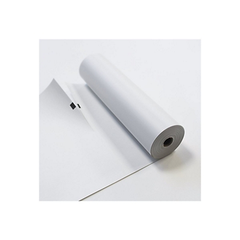 Eine Rolle weißes Thermopapier mit einer schwarzen Markierung am Anfang.