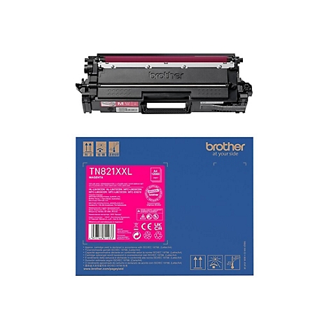 Magenta Brother Tonerkartusche mit Produktbezeichnung und Verpackung.