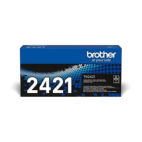 Blaue Brother TN2421 Tonerkartuschen-Verpackung mit großem Produktnamen und Seitenzahlangabe.