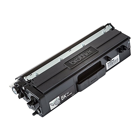 Cartouche de toner Brother noire, vue de face, sur fond blanc. Le produit porte le logo Brother.