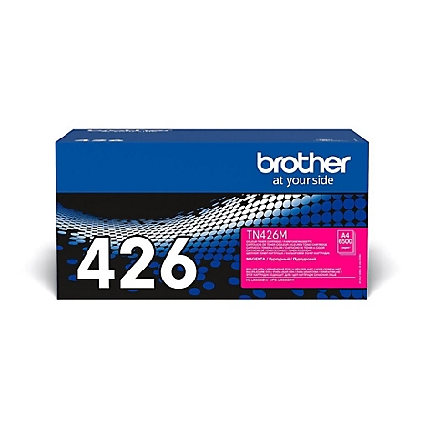 Ein blauer Brother-Toner-Kartuschen-Karton mit der Aufschrift "426". Der Text "Brother at your side" ist oben rechts abgebildet.