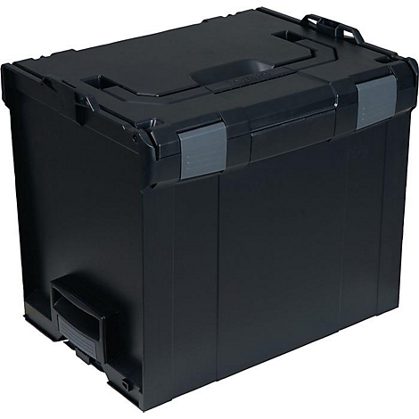 BS SYSTEMS Werkzeugkoffer L-BOXX 374, Innenmaße B378xT294xH339mm, schlagfestes ABS, schwarz anthrazit, stapelbar
