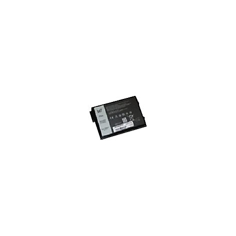 Un disque dur noir rectangulaire avec un autocollant blanc avec du texte.