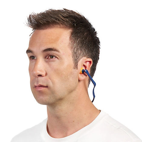 Verpackung mit 3M Earplugs. Aufdruck: 87-98dB, SNR 25 dB. Produkt mit einem Bügel und mehreren gelben Ohrstöpseln.