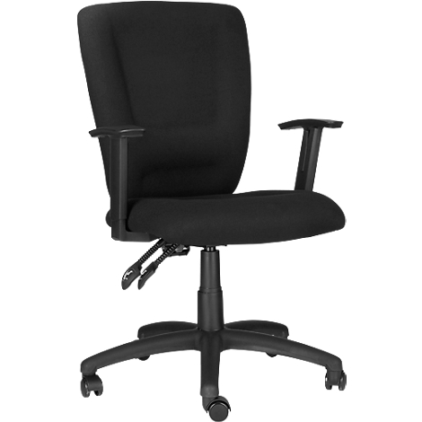 BÃ¼rostuhl CARLOS, Permanentkontakt, mit Armlehnen & LordosenstÃ¼tze, groÃer Muldensitz, schwarz