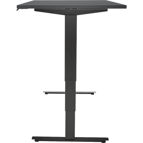 Bureau, elektrisch in hoogte verstelbaar, T-poot zonder dwarsbalk, B 1600 x D 800 x H 605-1265 mm, grafiet/zwart