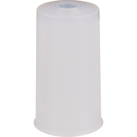Forme d'abat-jour cylindrique, blanc laiteux. Enroulé en haut, légèrement conique en bas.