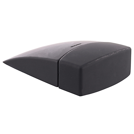 Objet noir et rectangulaire avec un côté biseauté.