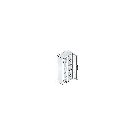 C+P Akkuladeschrank Acurado, abschließbar, mit Inneneinrichtung, B 930 x T 500 x H 1950 mm, Stahl, enzianblau RAL 5010/lichtgrau RAL 7035