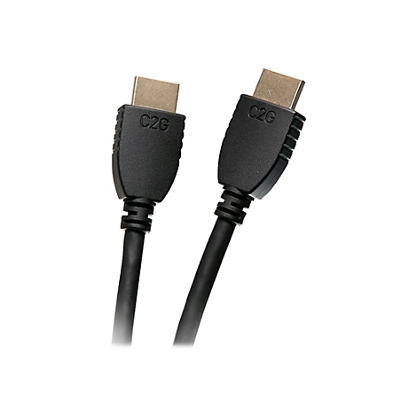 Zwei schwarze HDMI-Kabel mit dem Aufdruck "C2G" auf den Steckern.