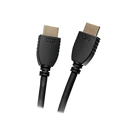 Zwei schwarze HDMI-Kabel mit 'C2G'-Logo, vor weißem Hintergrund.