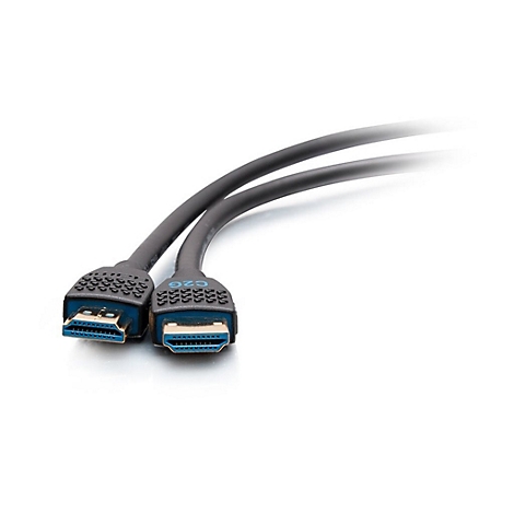 Zwei schwarze HDMI-Kabel mit blauen und goldenen Steckern auf weißem Hintergrund.