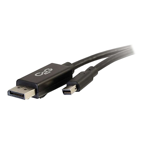 Schwarzes DisplayPort-Kabel mit Steckern an beiden Enden. Auf einem Stecker steht "C2G".