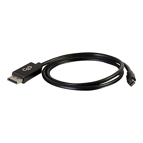 Schwarzes DisplayPort-Kabel mit Steckern an beiden Enden. Auf einem Stecker steht "C&G".