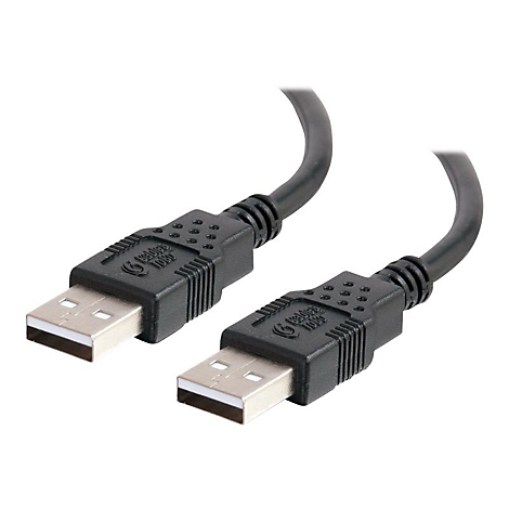 Zwei schwarze USB-Kabel mit Steckern. Die Kabel sind auf weißem Hintergrund abgebildet.