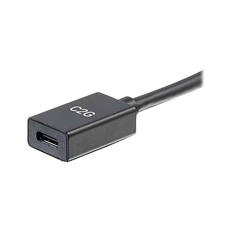 Schwarzer USB-C Adapter mit Aufschrift C2G.