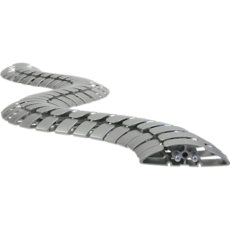Gray flexible cable guide in wave shape.
